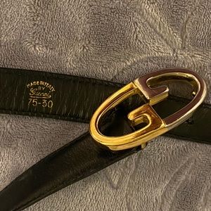 GUCCI BELT.  Two Tone With original double G G buckle.  Belt is original Gucci